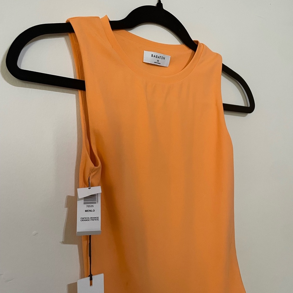 Babaton Orange Fitted Sleeveless bodysuit